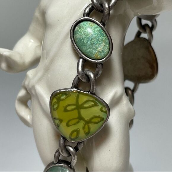 Pewter and green enamel bracelet - Picture 12 of 12